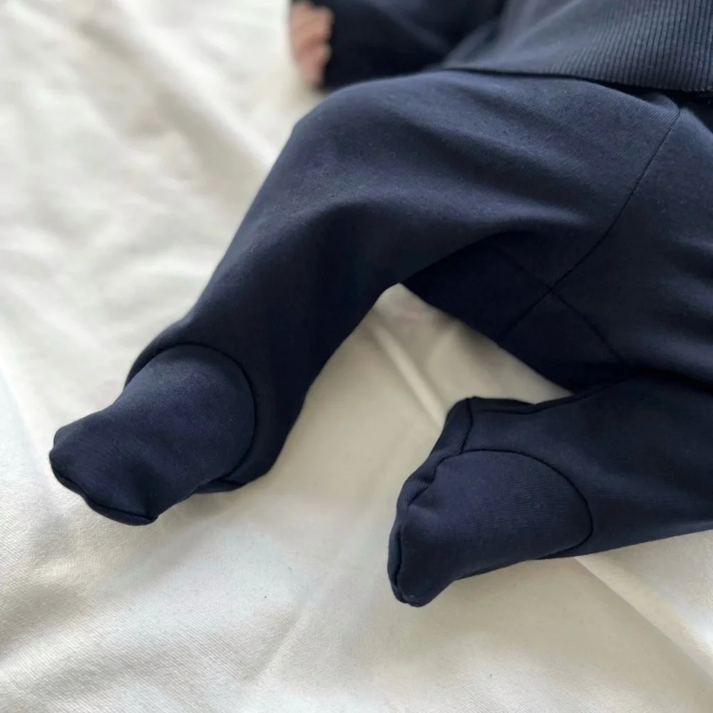 Navy Blue Footed Pants